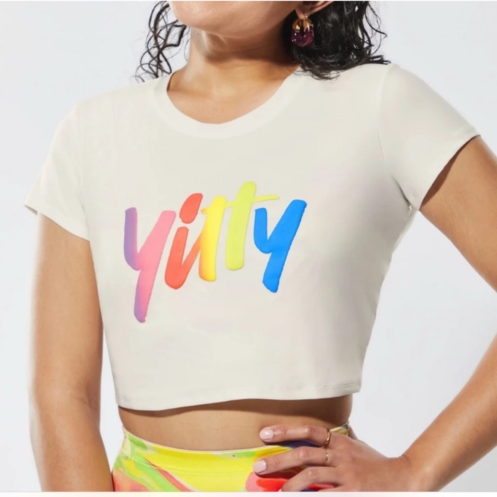 Yitty Cuz I Love You cropped tee t-shirt new size large pride
